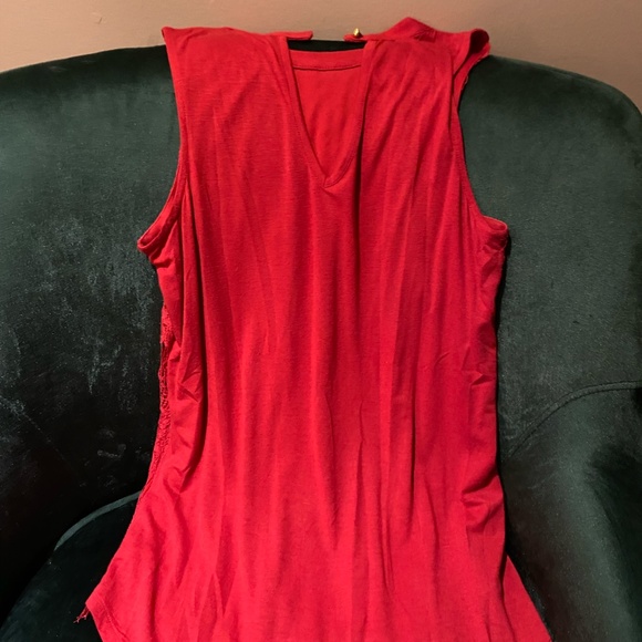 Red lace top - Picture 2 of 5
